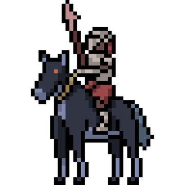 Vector Pixel Art Knight Medieval