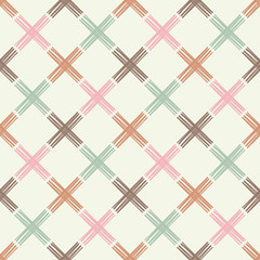 Seamless abstract geometric pattern. Texture with crosses. Manual hatching. Scribble texture. Textile rapport.