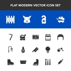 Modern, simple vector icon set with spanner, shower, wall, food, belt, medical, helmet, label, hammer, drill, observatory, worker, meat, pulse, privacy, vegetable, barrier, heart, cute, healthy icons