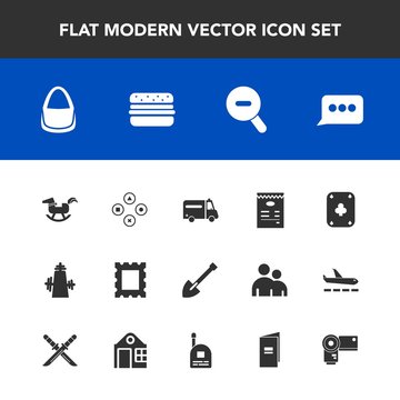 Modern, simple vector icon set with medical, ambulance, tool, poker, play, young, game, communication, message, camera, child, construction, fun, book, border, duck, kitchen, speech, photo, chat icons