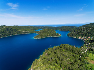Awesome aerial view at Mljet island in Croatia