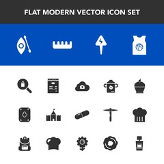 Modern, simple vector icon set with web, food, medical, game, cloud, sign, female, river, doughnut, photo, poker, care, tower, scan, pill, nutrition, clothes, pie, hair, fashion, comb, beauty icons