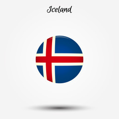 Fototapeta premium Flag of Iceland icon