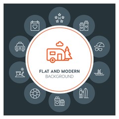 hotel, travel, valentine Infographic Circle outline Icons Set. Contains such Icons as  business,  website,  elements,  background,  pattern,  banner,  slider and more. Fully Editable. Pixel Perfect