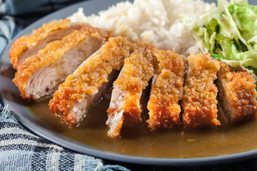 Japanese katsu curry. Deep fried breast chicken cutlet - 204893977