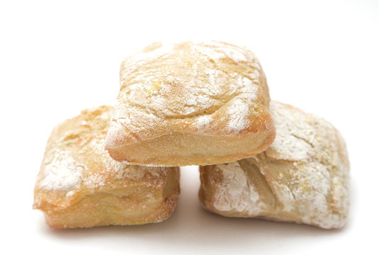 Ciabatta Rolls on a White Background