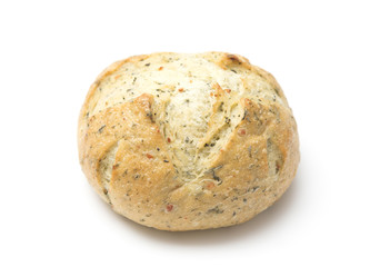 Herb Artisan Bread on a White Background