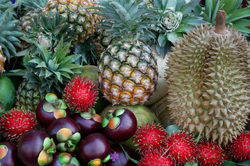 Many Thai fruits are popular such as durian and mangosteen.