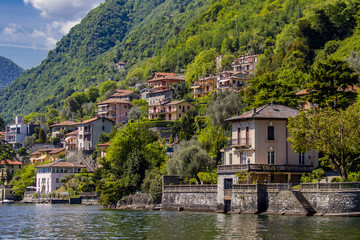 Fototapeta na wymiar Town Sala Comacina on Como lake in Italy