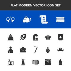 Modern, simple vector icon set with sport, seafood, coffee, burger, snack, tennis, nature, envelope, equipment, poker, natural, salmon, espresso, food, wrench, tool, cafe, tree, boy, sandwich icons