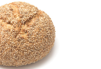 Grainy Artisan Bread on a White Background .