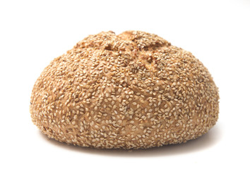 Grainy Artisan Bread on a White Background .