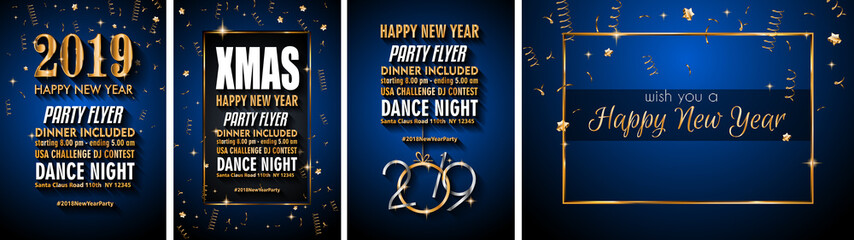 2019 Happy New Year Background for your Seasonal Flyers and Greetings Card