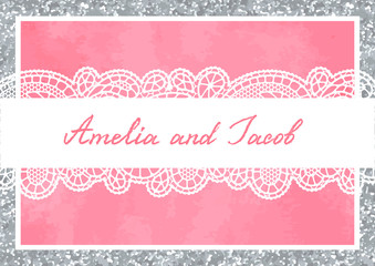 Wedding invitation or greeting card.