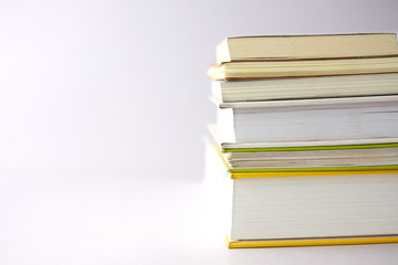 Book stack on white
