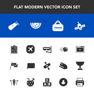 Modern, simple vector icon set with summer, river, store, sign, wind, image, snorkel, nation, travel, bubble, game, water, planet, sport, online, patriotism, station, chemical, plane, technology icons
