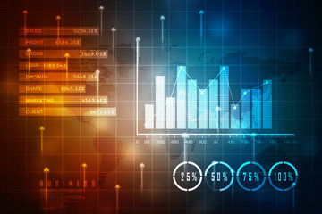 2d rendering Stock market online business concept. business Graph
