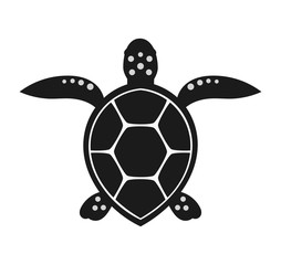Obraz premium Sea turtle black icon