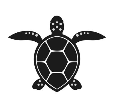 Sea turtle black icon