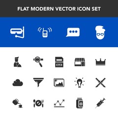 Modern, simple vector icon set with message, water, hipster, mask, research, snorkel, market, food, chat, frame, clean, grocery, call, style, air, photo, retro, summer, telephone, restaurant icons