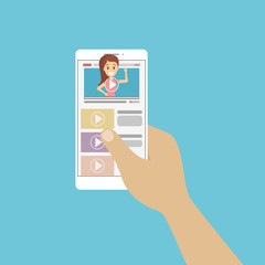 Blogger in computer.