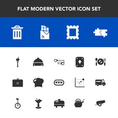 Modern, simple vector icon set with health, white, healthy, poker, fork, gun, bucket, fashion, bar, chocolate, style, chain, headwear, plate, cannon, sweet, food, drink, recycle, spoon, chef icons