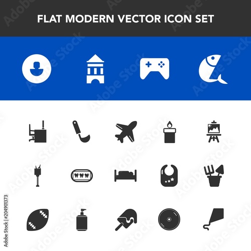Modern Simple Vector Icon Set With Seafood Work Furniture