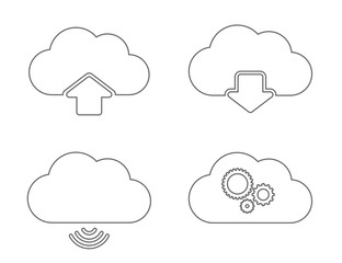 cloud icon set