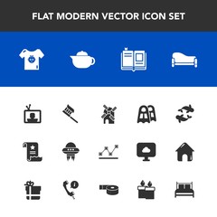 Modern, simple vector icon set with paper, spacecraft, graph, chart, screen, interior, hygiene, food, business, mill, data, white, ufo, energy, couch, child, baby, literature, technology, clean icons