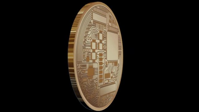 Creating a Bitcoin with sparks and steam. Bitcoin mining forging concept. Continuous loop 