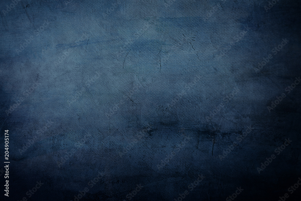 Poster dark blue canvas painting draft detail, background or texture