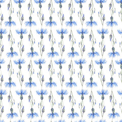 watercolor flowers seamless pattern.