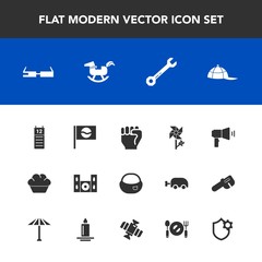 Modern, simple vector icon set with sweet, cinema, school, megaphone, hand, japanese, spring, communication, japan, doughnut, bag, cake, flower, modern, headwear, tool, wrench, concept, home icons