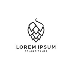 hop brew brewery logo line outline