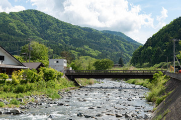 Fototapeta premium Japan's countryside river in summer