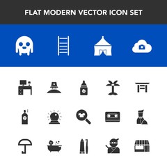 Modern, simple vector icon set with shrine, female, supermarket, spray, photo, travel, woman, milk, japan, torii, palm, japanese, summer, tropical, paint, space, nutrition, sorcery, office, ufo icons