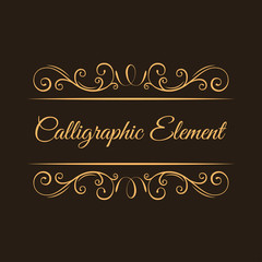 Calligraphic elements. Vintage decorative curls, swirls. Filigree scroll ornamental page decorations, Wedding invitationa, Menu design. Vector.