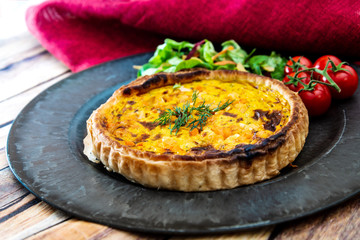 homemade scallops and vegetables pie