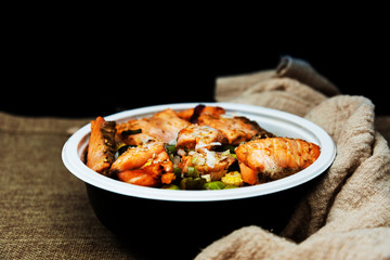 japanese food Mix Salmon Chirashi Rice Bowl