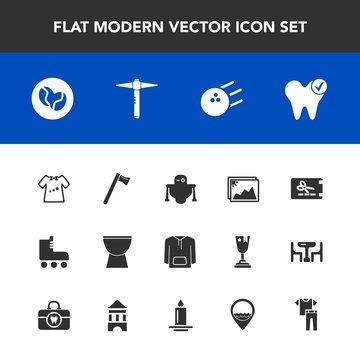 Modern, simple vector icon set with shirt, health, cyborg, android, leisure, picture, clothes, dentist, sport, wrench, template, spanner, music, kid, percussion, baby, discount, clothing, photo icons