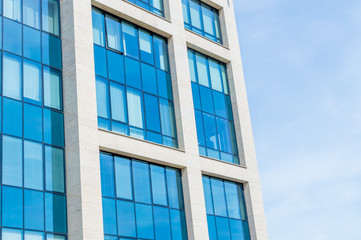 modern office building in the style of minimalism. part of the building close-up.