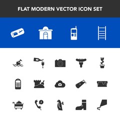 Modern, simple vector icon set with plant, photo, photography, glass, red, communication, web, building, home, hotdog, ladder, real, safety, cloud, alcohol, lifebuoy, dinner, life, travel, air icons