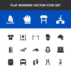 Modern, simple vector icon set with scarf, chair, waitress, food, ocean, medieval, fish, style, health, fence, waiter, fashion, surf, kid, toothbrush, home, retro, research, trumpet, white, sea icons