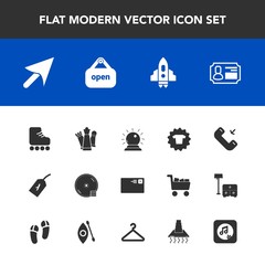 Modern, simple vector icon set with magic, disc, identity, web, leisure, piece, strategy, phone, communication, game, id, sorcery, call, card, king, clothes, technology, flight, shirt, business icons