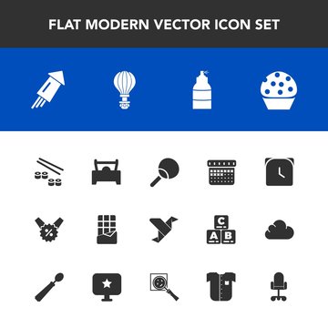 Modern, simple vector icon set with table, bar, day, parachute, sale, ping, tennis, car, sport, festival, clock, price, paint, salmon, dessert, sweet, leisure, origami, event, vehicle, spray icons