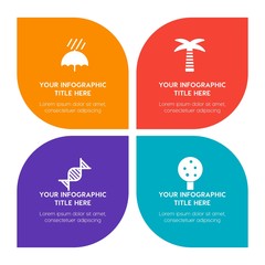 Flat health, science, nature infographic timeline template with floral shape for presentations, advertising, annual reports