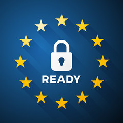 GDPR READY, Euro General Data Protection Regulation, vector symbol