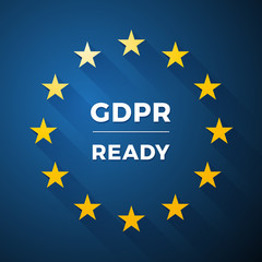 GDPR READY, Euro General Data Protection Regulation, vector label