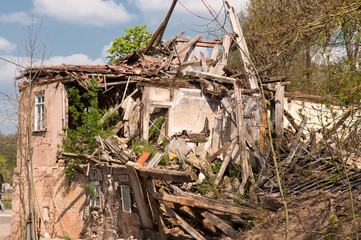 Bauschutt von einem Hausabbruch