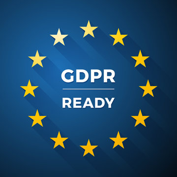GDPR READY, Euro General Data Protection Regulation, vector label